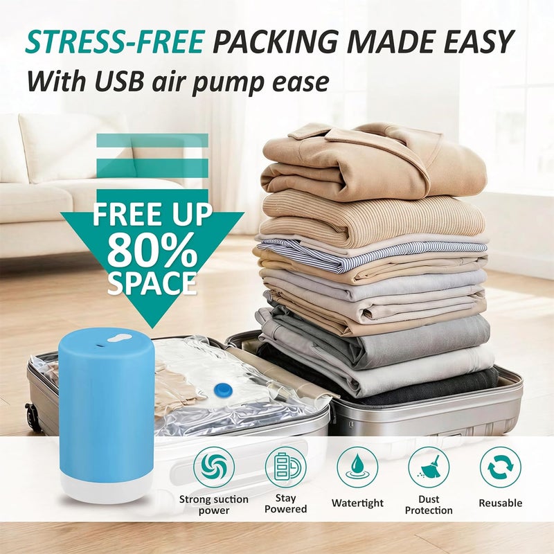 Cozy Essential Vacuum Storage Bags with Electric Pump, Pack of 30 (3 Jumbo / 3 Large / 12 Medium / 12 Small), Vacuum Sealing, Space-Saving Bags for Clothes, Pillows, Blankets, Bedding, Comforters - Image 2