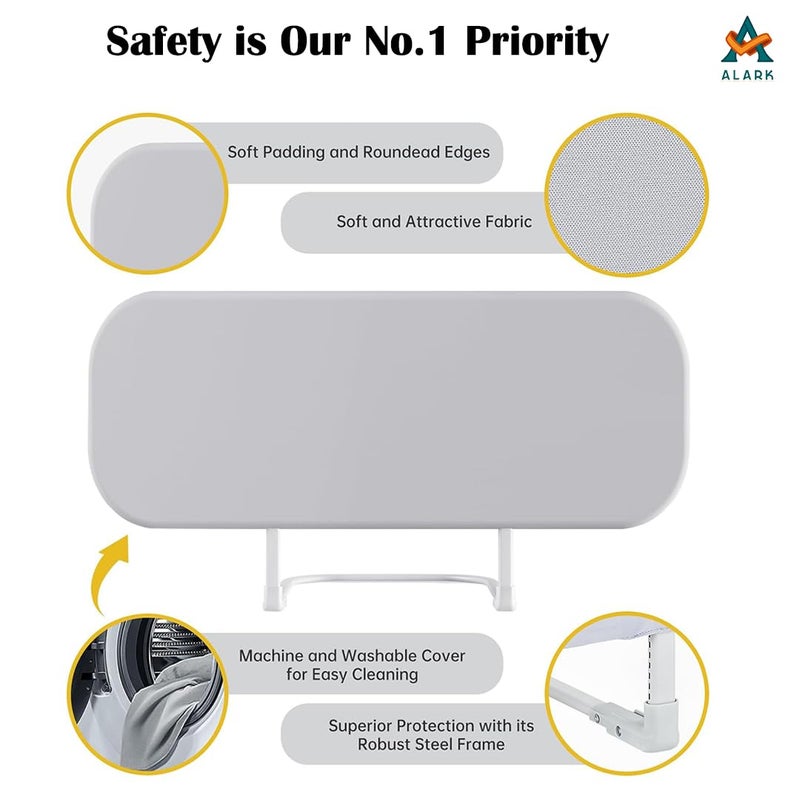 Alark Baby Bed Rail Guard Baby Safety 6 Height for Extra Tall Child Safety Single Side Bed Rail for Infant Toddlers Adjustable Height Single Bed Safety Toddler for Kids Travel Bed Rails Multicolor - Image 3