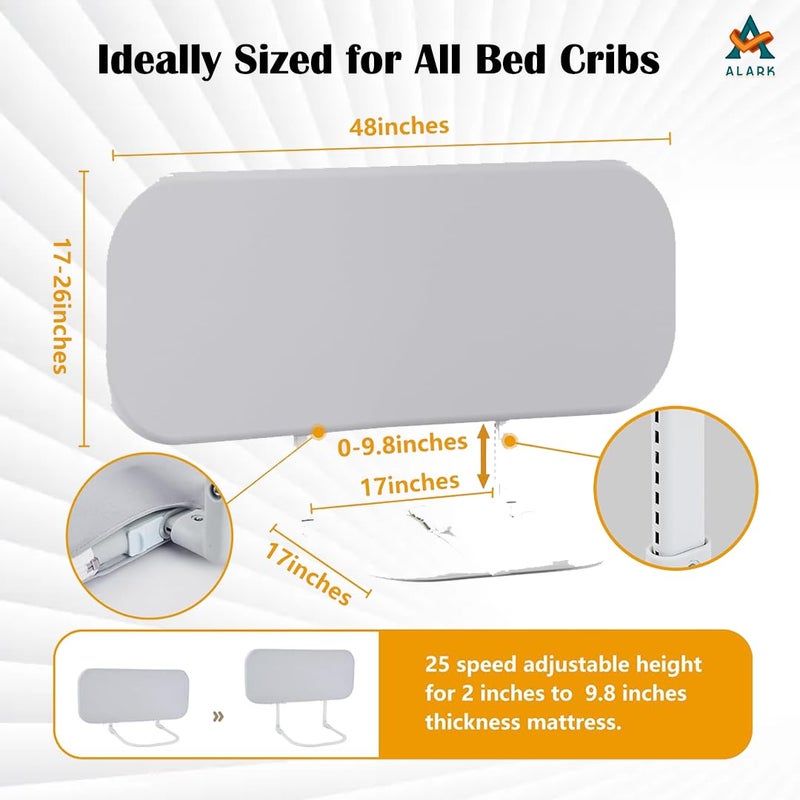 Alark Baby Bed Rail Guard Baby Safety 6 Height for Extra Tall Child Safety Single Side Bed Rail for Infant Toddlers Adjustable Height Single Bed Safety Toddler for Kids Travel Bed Rails Multicolor - Image 2
