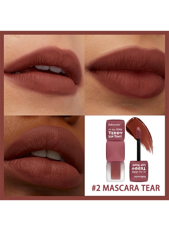 lakerain All-Day Stay Teddy Lip Tint, long-lasting, soft andcomfortable,colorsuperimposed, blurred matte #2MASCARA TEAR - Image 2