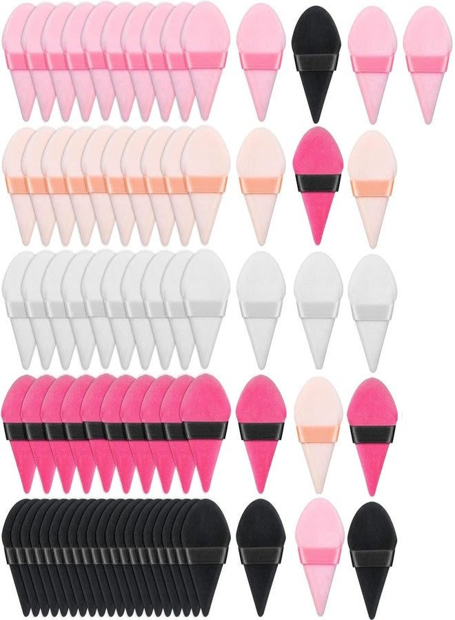 DATNASAYAD 76 Pieces Triangle Cosmetic Loose Powder Puffs Washable Reusable Soft Plush Foundation Sponge for Face Body Wet Dry Makeup Tool- Multicolor Pack of 76 - Image 1
