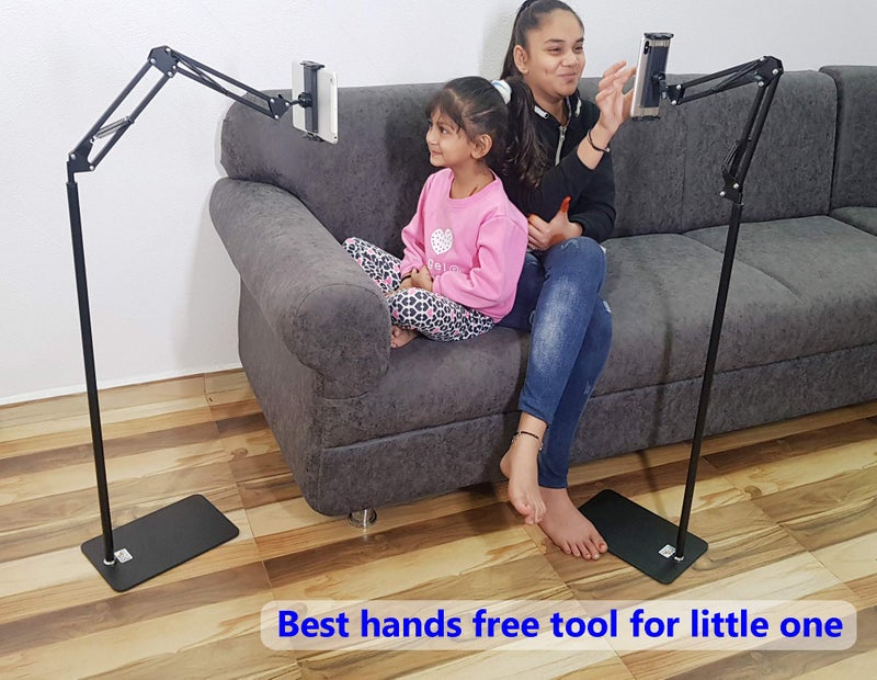 BROLAVIYA Multi-Direction Universal Tripod Floor Stand for 4'-10.2' Diagonal inch, with Gooseneck Clip Lazy Arm Bracket for Both Mobiles and Tablets for Bedroom, Office, Kitchen - Image 3