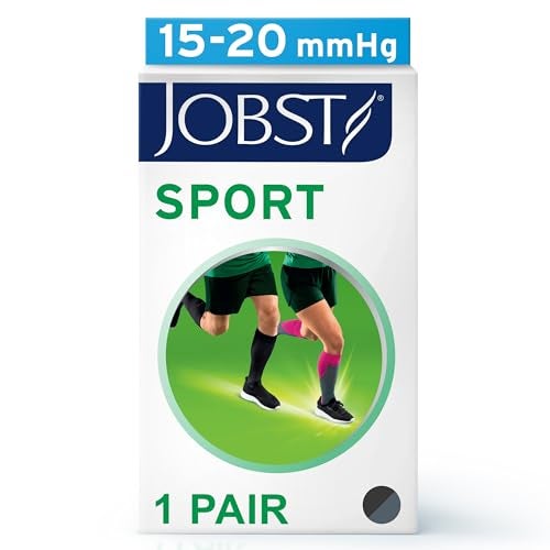 JOBST جوارب ضغط JOBST الرياضية بطول الركبة 1520 مم زئبقي أسود رمادي صغير - Image 5