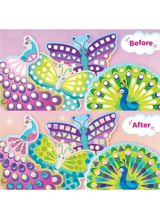 Mirror Mosaic Butterfly & Peacock for Kids 3+ Years| DIY Foil Sticker Craft Kit | Art & Craft Set with 450+ Stickers | Travel-Friendly Activity | Christmas & Birthday Gift for Girls & Boys - view 5
