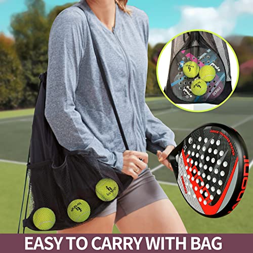 WLSRW Padel Racket Carbon Fiber Surface with EVA Memory Flex Foam Core Padel Tennis Racquets Lightweight (8300-red) - Image 5