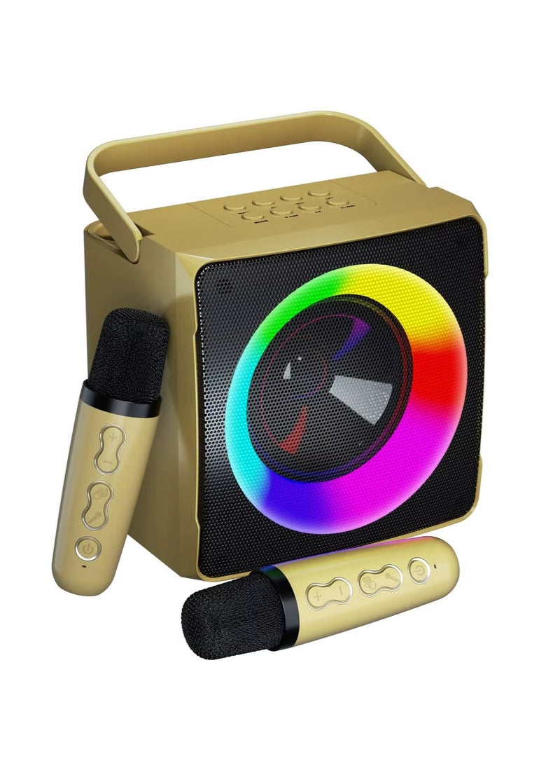 JAJEEK SD508 Karaoke Bluetooth Speaker with 2 Wireless Microphones – Powerful Sound, LED Lights, Portable, Multi-Function for Singing, Parties, and Events, Ideal for Home and Outdoor Entertainment - Image 2