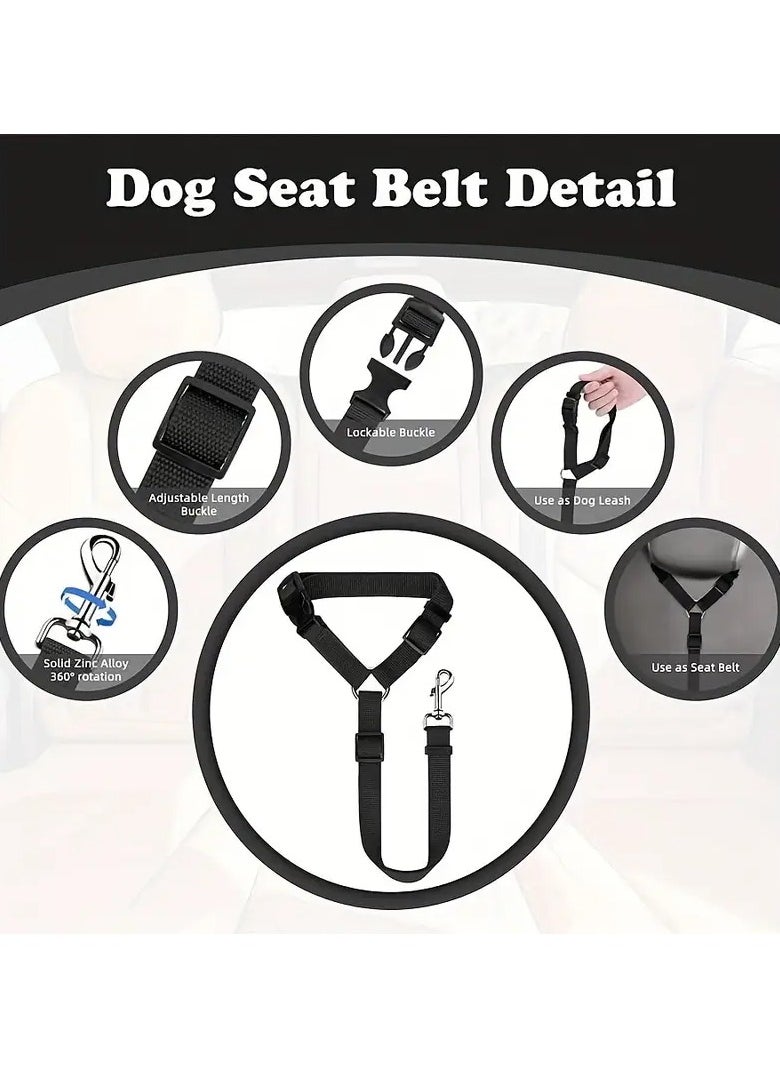 Goolsky Pet Car Safety Rope, Adjustable Dog Harness, Pet Car Seat Belt Adjustable Dog Traction Rope  - Image 3