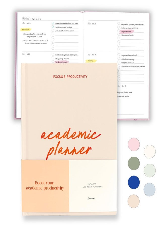 لامير مخطط لامار الأكاديمي 2025-2026 - مخطط أسبوعي غير مؤرخ لطلاب الجامعات 2025-2026 لطلاب التعليم المنزلي، والمدارس الثانوية، والجامعات، وطلاب التمريض - Image 1