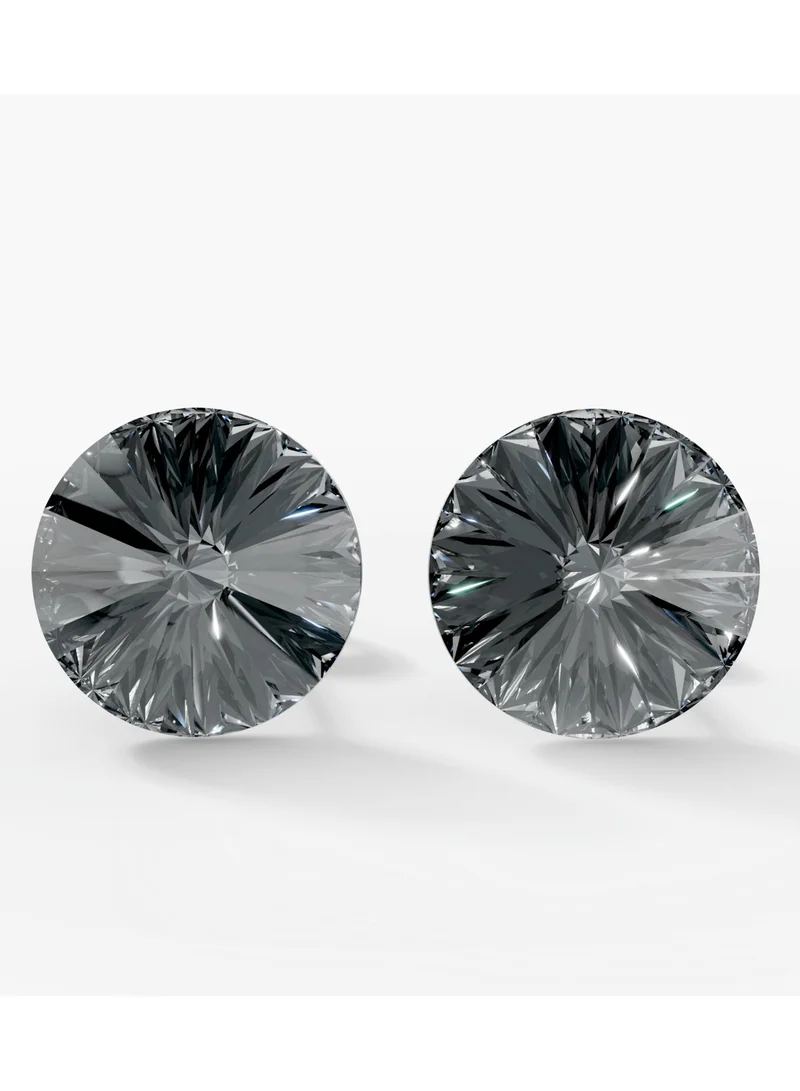 Seona  Seona Ella Crystal Earrings for Women, Hypoallergenic Stainless Ear Studs | Stud Earrings for Sensitive Ears, Medium Lightweight Non-Tarnish Jewelry with Dual Closure Design | 10mm | Silver Night for Women | Best Price UAE