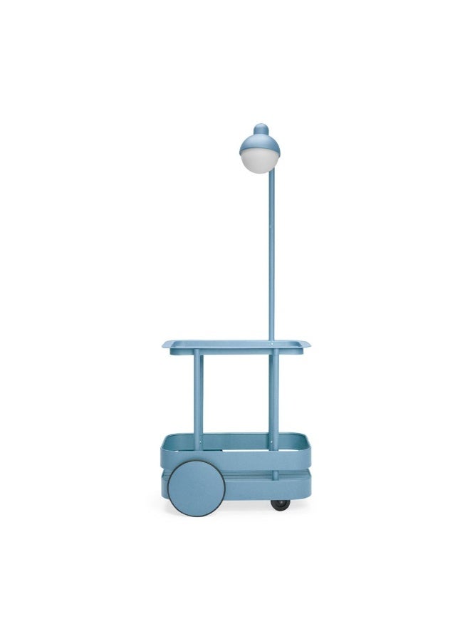 Fatboy عربة بار فات بوي جولي ترولي مع مصباح LED، مصباح لاسلكي وقابل لإعادة الشحن مناسب للاستخدام الداخلي/الخارجي (أزرق متموج) - Image 2