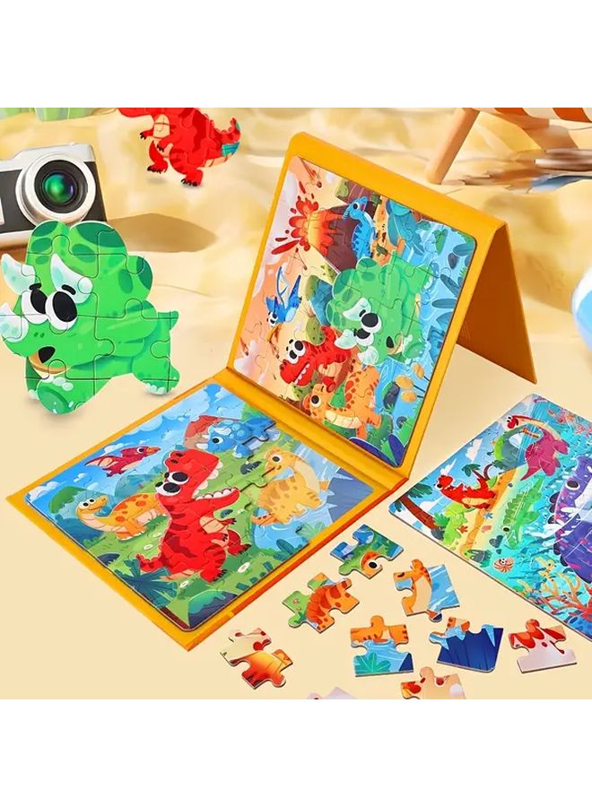 Magnetic Dinosaur Puzzle Book For Kids Cognitive Development Logical Thinking Skills - Image 4