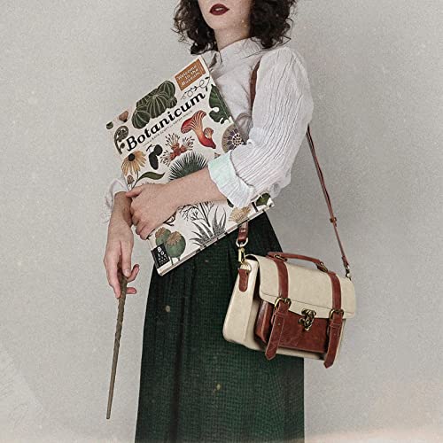 ECOSUSI Women PU Leather Satchel Purse Vintage Small College Crossbody Messenger Bag Work Cross-body Bag, Brown+ Beige - Image 2