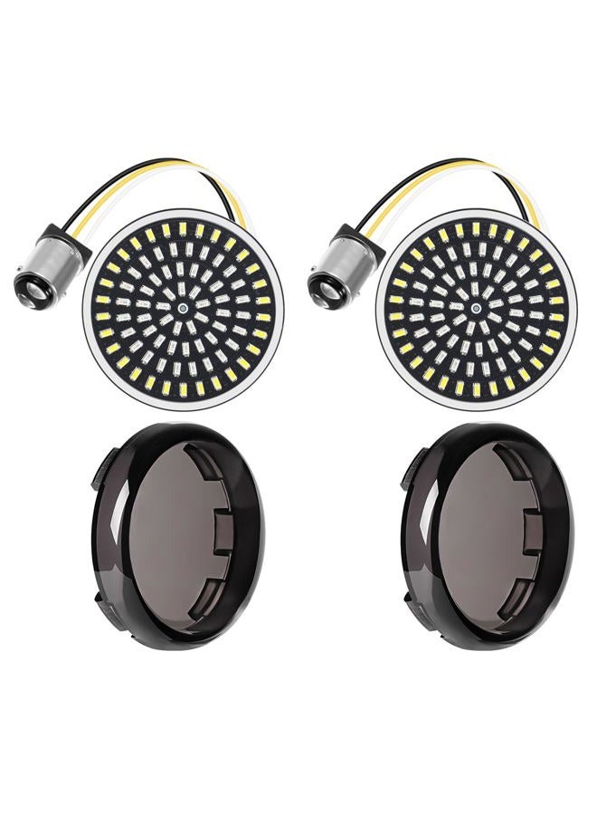 Benlari 2inch Front Turn Signals, 81 LEDs 1157 Turn Signals with 2 Smoked Lens Cover Fit for Harley Touring Street Glide Road Glide Road King Electra Glide Sportster Iron Dyna Softail 1986-2024 - Image 1