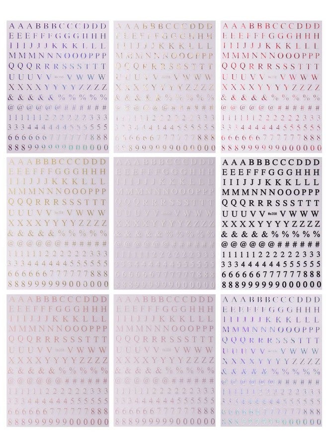 jmeowio 9 Sheets Number Letter Nail Art Stickers Decals Selfadhesive Pegatinas Uñas Colorful Nail Supplies Nail Art Design Decoration Accessories - Image 2