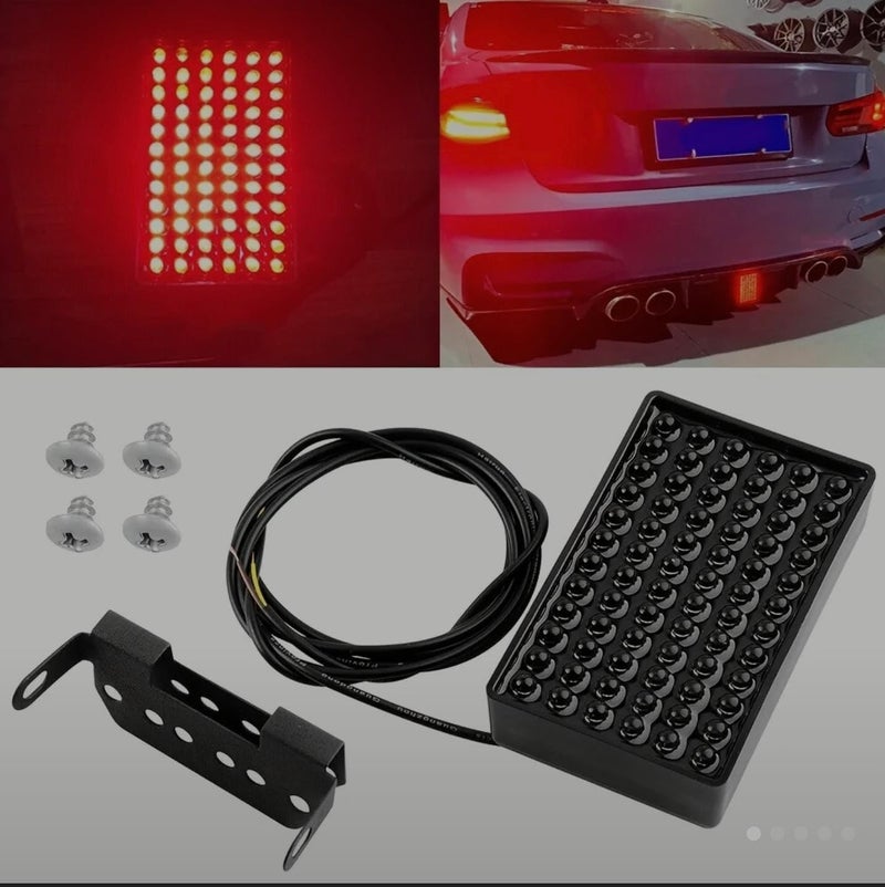 AUTO MT 72-LED FLASHING TAIL BRAKE LIGHT, F1 Style 12V DRL Red Stop Safety Lamp, Car Motor LED Rear Flashing Tail Fog stop Light, Signal Lamp. - Image 1