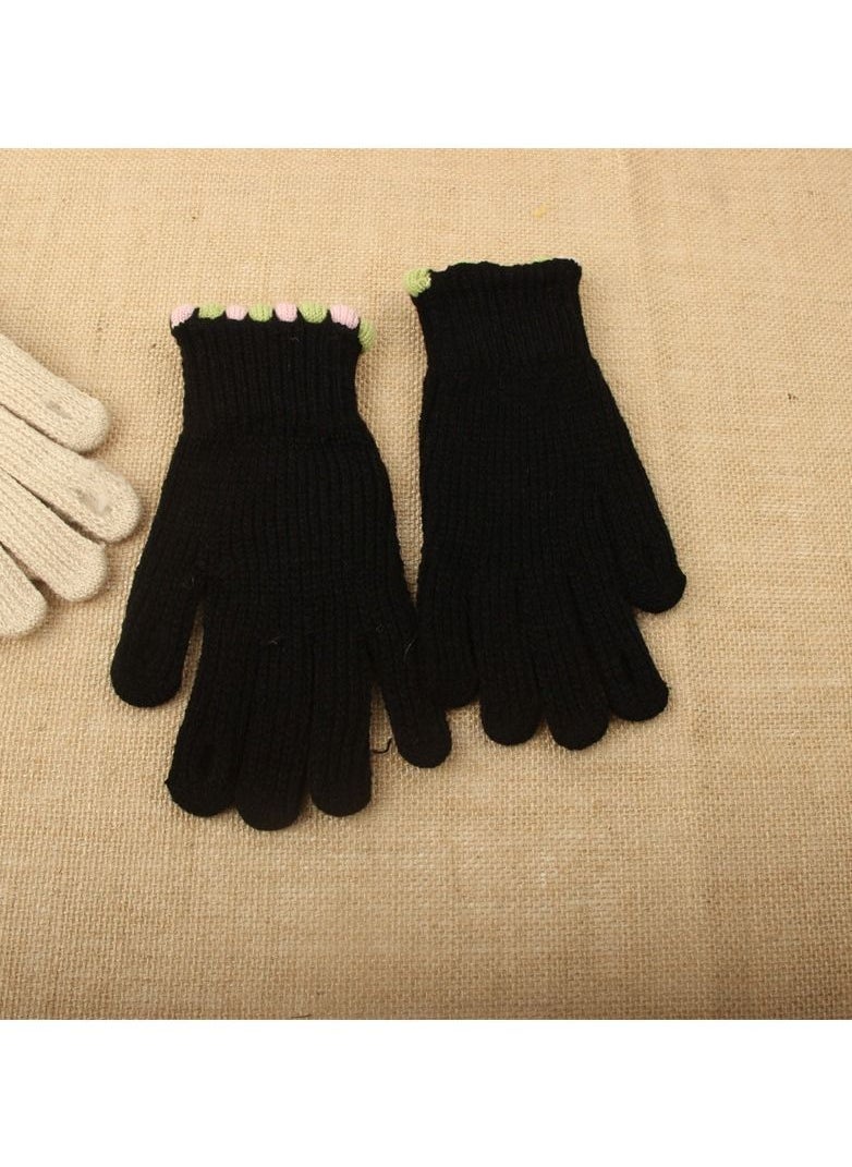 Loquat - Solid Knit Gloves - Image 1