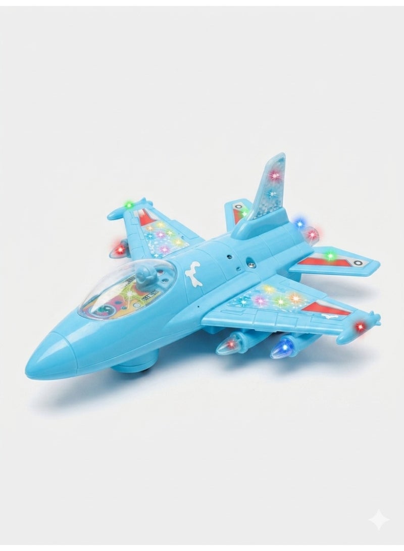 Kids Toy Airplane with Lights & Music – Interactive Blue Airplane for Boys and Girls - Image 2