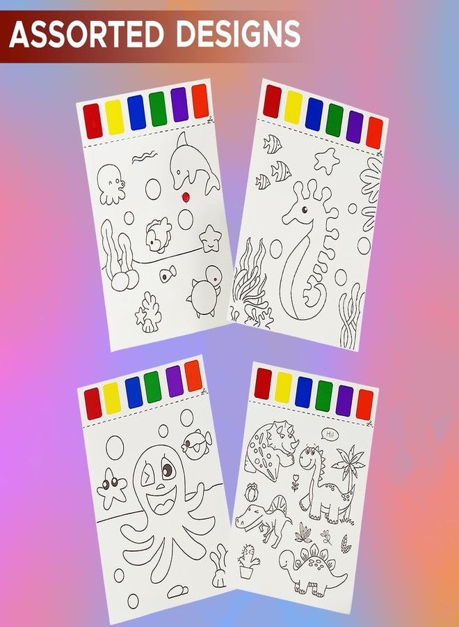 NHR Coloring Sheets with Printed Water Colors and Brush for Kids, Assorted 3 Design Painting Sheets, Educational Art Craft Drawing Activity Set for Toddlers Preschooler (Set of 3) - Image 4