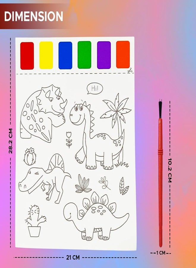 NHR Coloring Sheets with Printed Water Colors and Brush for Kids, Assorted 3 Design Painting Sheets, Educational Art Craft Drawing Activity Set for Toddlers Preschooler (Set of 3) - Image 5