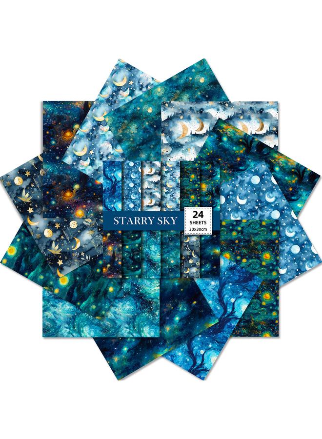 الأزرق جي دبليو بيع 24 ورقة كبيرة الحجم من المواد المرصعة بالنجوم - Image 2