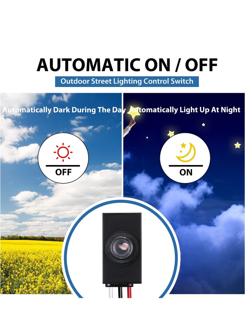 Dusk to Dawn Sensor for Outdoor Lighting 120-277V Photoelectric Switch Photocell Light Sensor Hardwired Post Eye Light Control Most Outdoor Lamp Fixtures Bulbs - Image 4