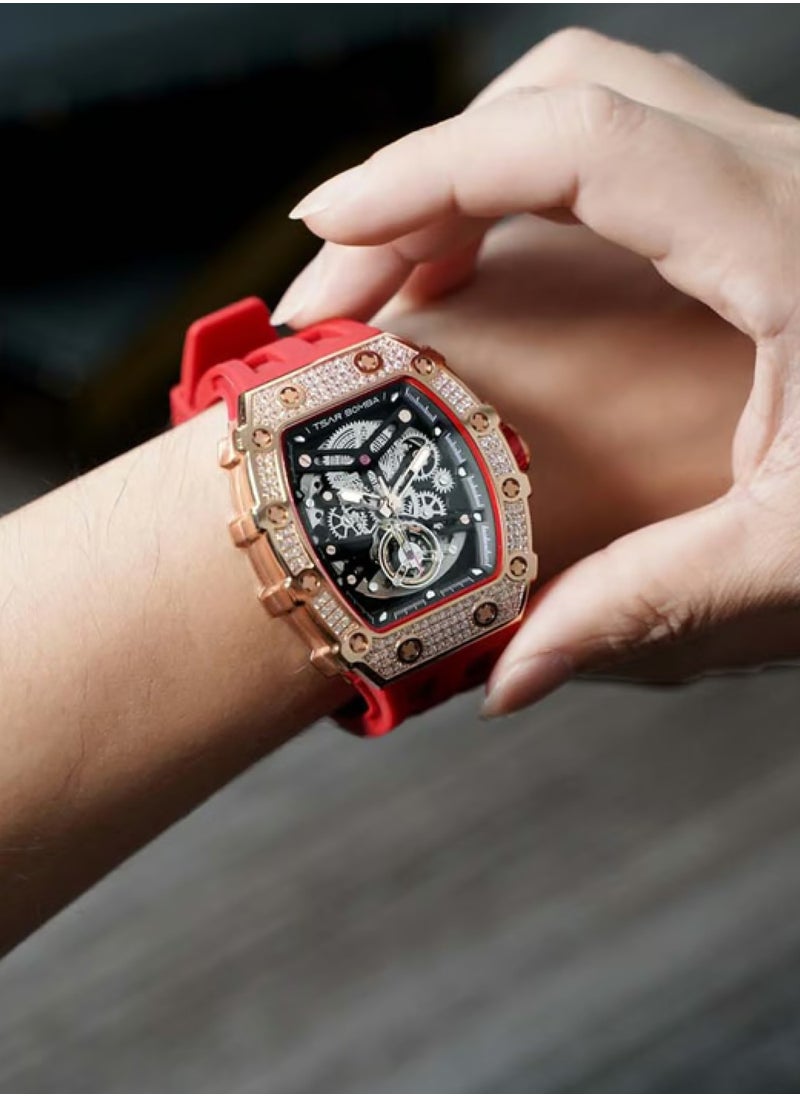 Men's Elemental Series-Cubic Zirconia Automatic Watch TB8208D-07 - 43mm