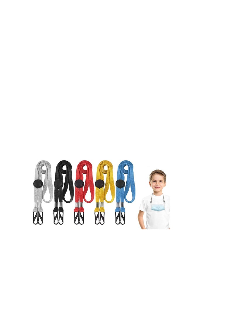 Children's lanyard, Mask Lanyard for Kids/Adults, Adjustable Length Face with Clips at Both Ends, Neck Brace and Ear Protection, Suitable School Outdoor Sports - Image 1