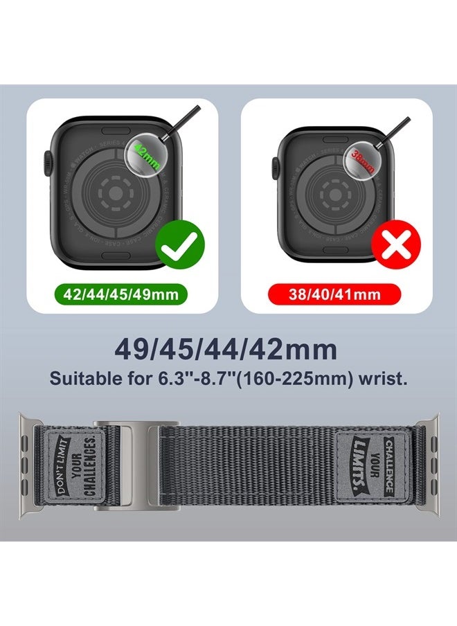 Wewatri - Nylon Bands Compatible with Apple Watch Ultra Band 49mm 45mm 44mm 42mm Men, Rugged Nylon Sport Strap, Adjustable Replacement Loop for Apple Watch Band iWatch Ultra Series 8/7/SE/6/5/4/3/2/1 - Image 1