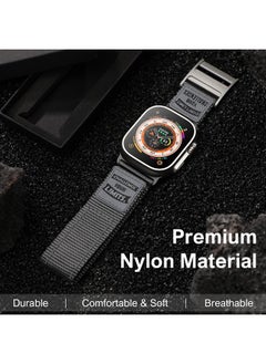 Wewatri Nylon Bands Compatible with Apple Watch Ultra Band 49mm 45mm 44mm 42mm Men, Rugged Nylon Sport Strap, Adjustable Replacement Loop for Apple Watch Band iWatch Ultra Series 8/7/SE/6/5/4/3/2/1  - Image 4