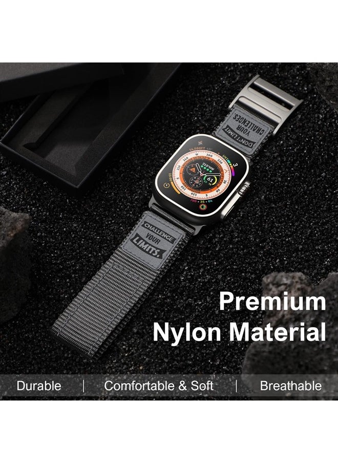 Wewatri - Nylon Bands Compatible with Apple Watch Ultra Band 49mm 45mm 44mm 42mm Men, Rugged Nylon Sport Strap, Adjustable Replacement Loop for Apple Watch Band iWatch Ultra Series 8/7/SE/6/5/4/3/2/1 - Image 1