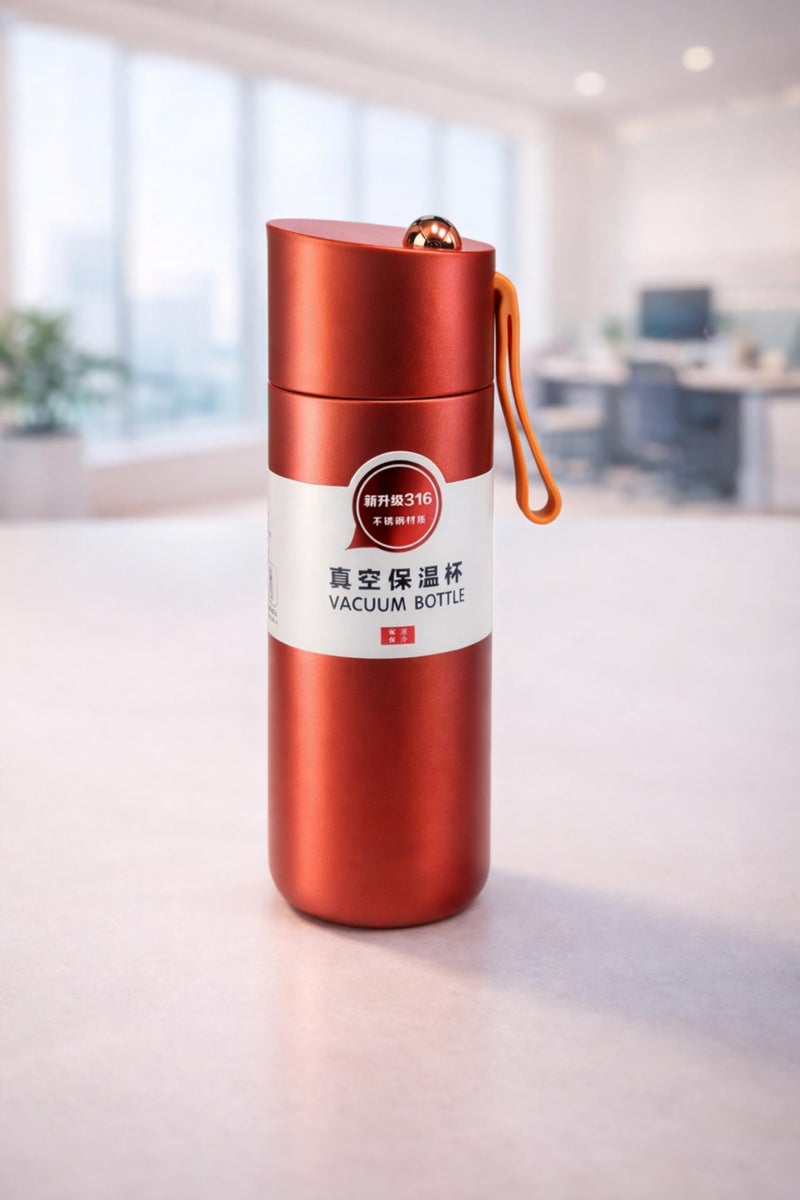 Vacuum Insulated Stainless Steel Thermal Mug 316 Food-Grade Thermal Mug with Lid & Strap – Leakproof Double Wall Travel Coffee Flask, Hot & Cold Water Bottle for Office, Gym & Outdoor (Red) - Image 1