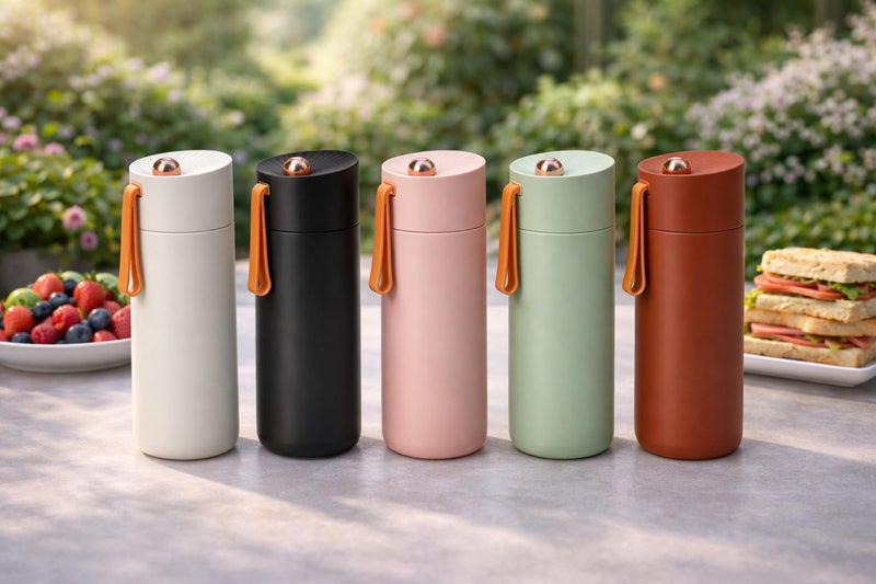 Vacuum Insulated Stainless Steel Thermal Mug 316 Food-Grade Thermal Mug with Lid & Strap – Leakproof Double Wall Travel Coffee Flask, Hot & Cold Water Bottle for Office, Gym & Outdoor (Red) - Image 4