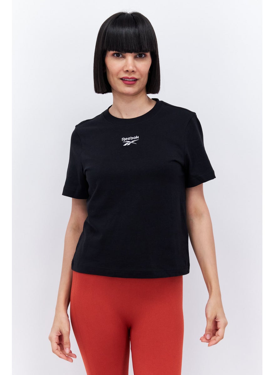 Reebok Women Sportswear Fit Short Sleeves Outdoor Top, Black  - Image 1
