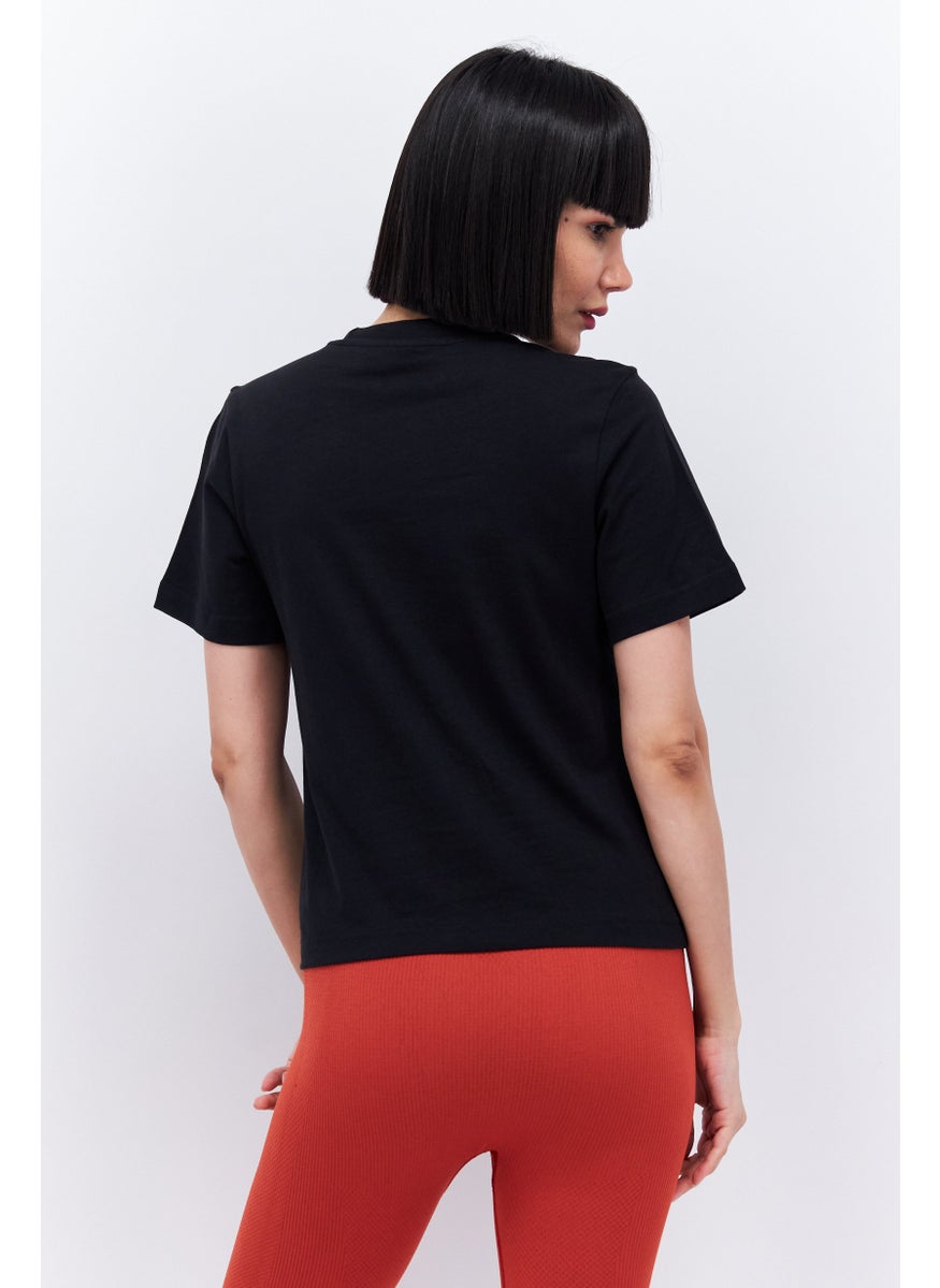 Reebok Women Sportswear Fit Short Sleeves Outdoor Top, Black  - Image 2
