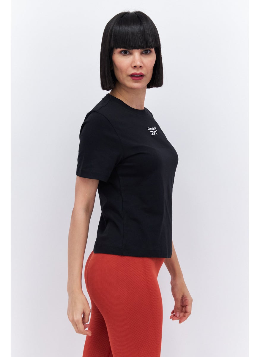 Reebok Women Sportswear Fit Short Sleeves Outdoor Top, Black  - Image 3