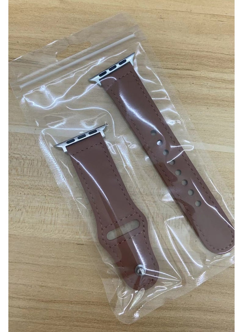 Genuine Leather Apple Watch 38mm/40mm/41mm Strap, Durable Cowhide Genuine Leather Replacement Band with Innovative Looping Pin-and-Tuck Secure Fit Closure for Apple Watch Series 4/3/2/1, Genio-38 Brown Brown - Image 1