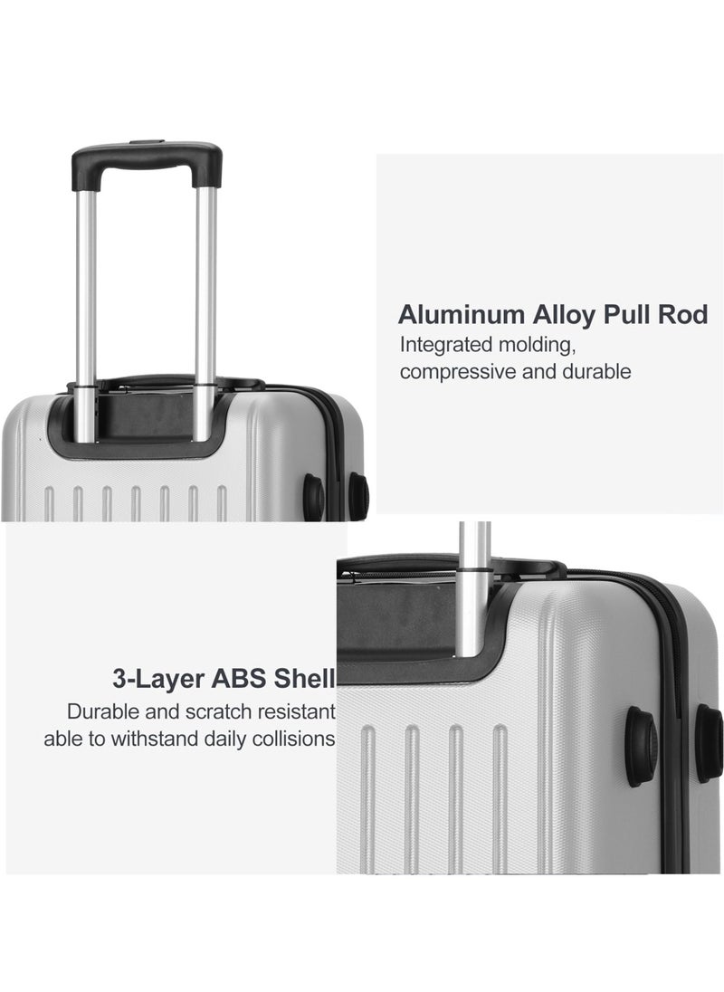 Generic 3Pcs Suitcases Luggage Sets ABS+PC Hard Shell Cabin Travel Suitcase Lightweight Durable Carry-On Luggage with Spinner Wheels (Black Luggage Trolley Case)  - Image 2