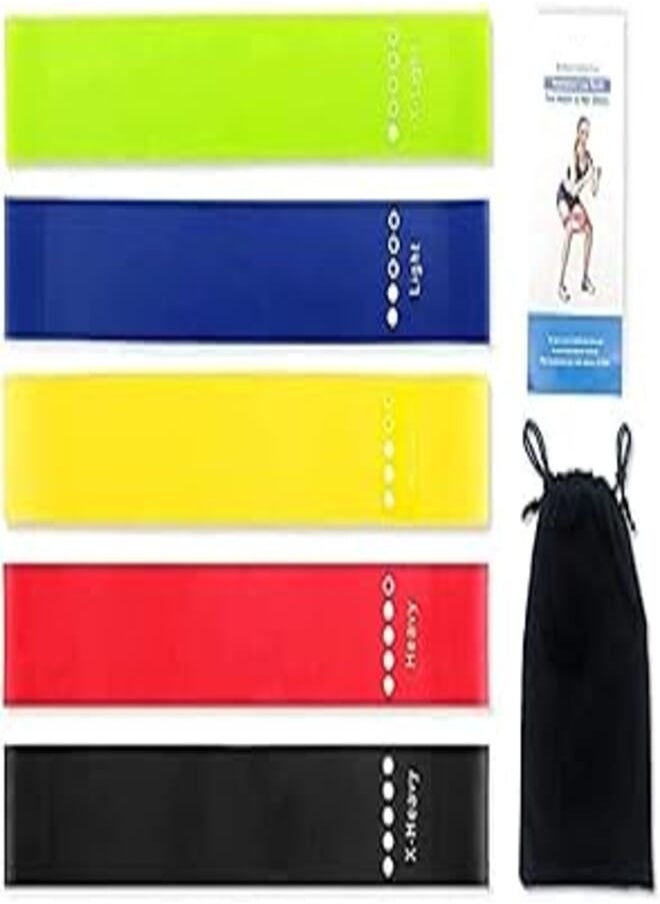 SportQ SportQ 5 Level Resistant Latex Training Band, Rubber Loops for Exercise and Strength Gym Fitness Ties Yoga Training Equipment Pull Rope Exercise for Training 