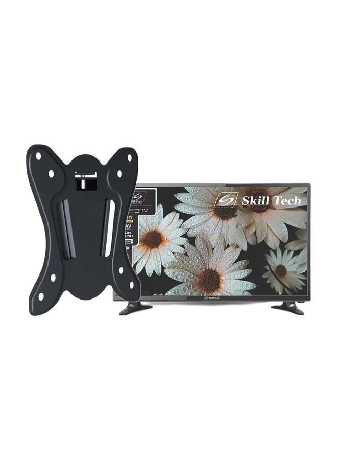 Skill Tech SK2410N 24" HD Ready LED TV, 1366x768, 60Hz, Wide Viewing Angle, HDMI/USB + SH 10T Fixed TV Wall Mount Bracket for 13-32" Screens, VESA 100x100, Ultra Slim 15mm, Max Load 15kg – Black - Image 1