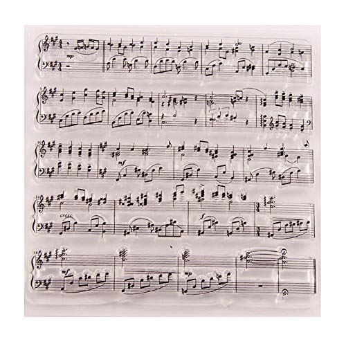 arriettycraft Music Notes Background Clear Stamps for Card Making or Journaling, Melody Music Transparent Silicone Stamps for Albums Journals Scrapbooking Paper Crafts-A1278 - Image 1