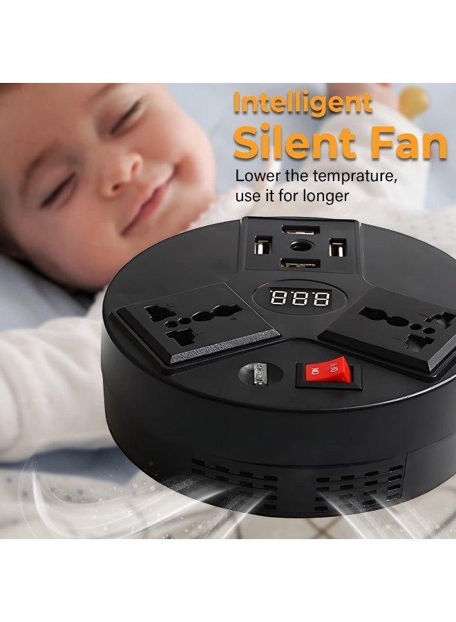 Neehoon 300W Smart Car Power Inverter - 12V DC to 220V AC Power Adapter with 4 USB Ports, Dual AC Outlets & Digital LED Display - Model NH-82600 - Image 5