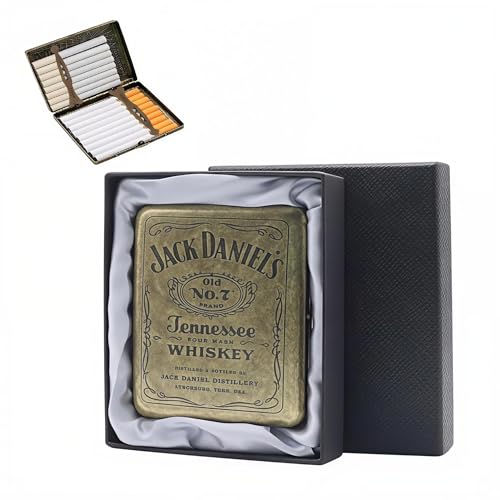 GUSTAVE® Metal Cigarette Case, Retro Cigarette Case, 85mm King Size, Sturdy Double Sided Spring Clip, Pocket Size (20 Cigarettes Capacity) - Image 1