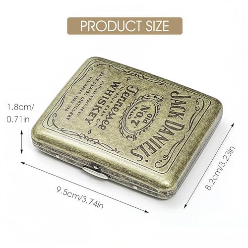GUSTAVE® Metal Cigarette Case, Retro Cigarette Case, 85mm King Size, Sturdy Double Sided Spring Clip, Pocket Size (20 Cigarettes Capacity) - Image 3