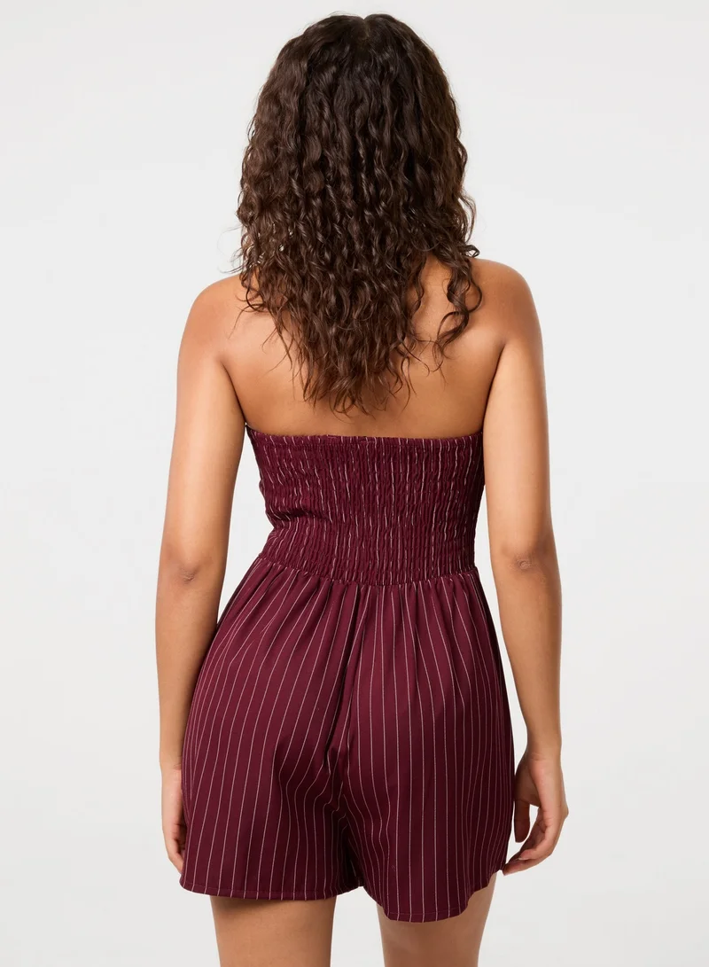 بينك فانيلا فستان سكورت بياقة باندو مخطط