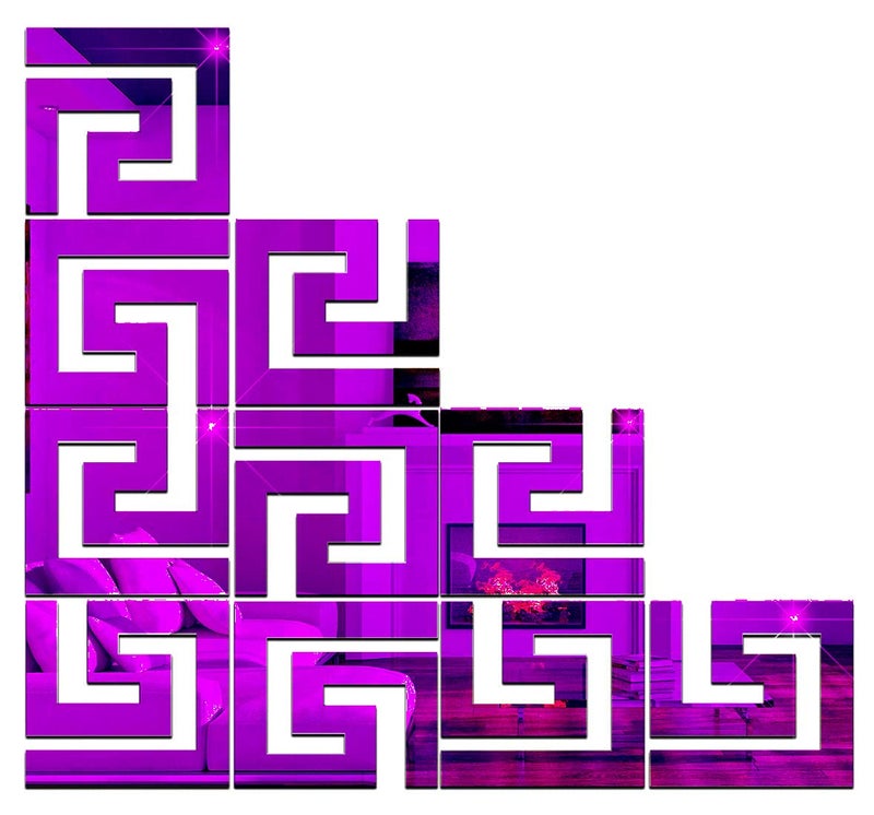 Bikri Kendra - 20 Geometric Purple - Mirror Acrylic Wall Stickers - Image 1