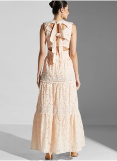True Decadence Broderie Triple Tie Back Midi Dress  - Image 2