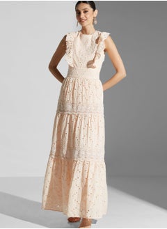 True Decadence Broderie Triple Tie Back Midi Dress  - Image 1