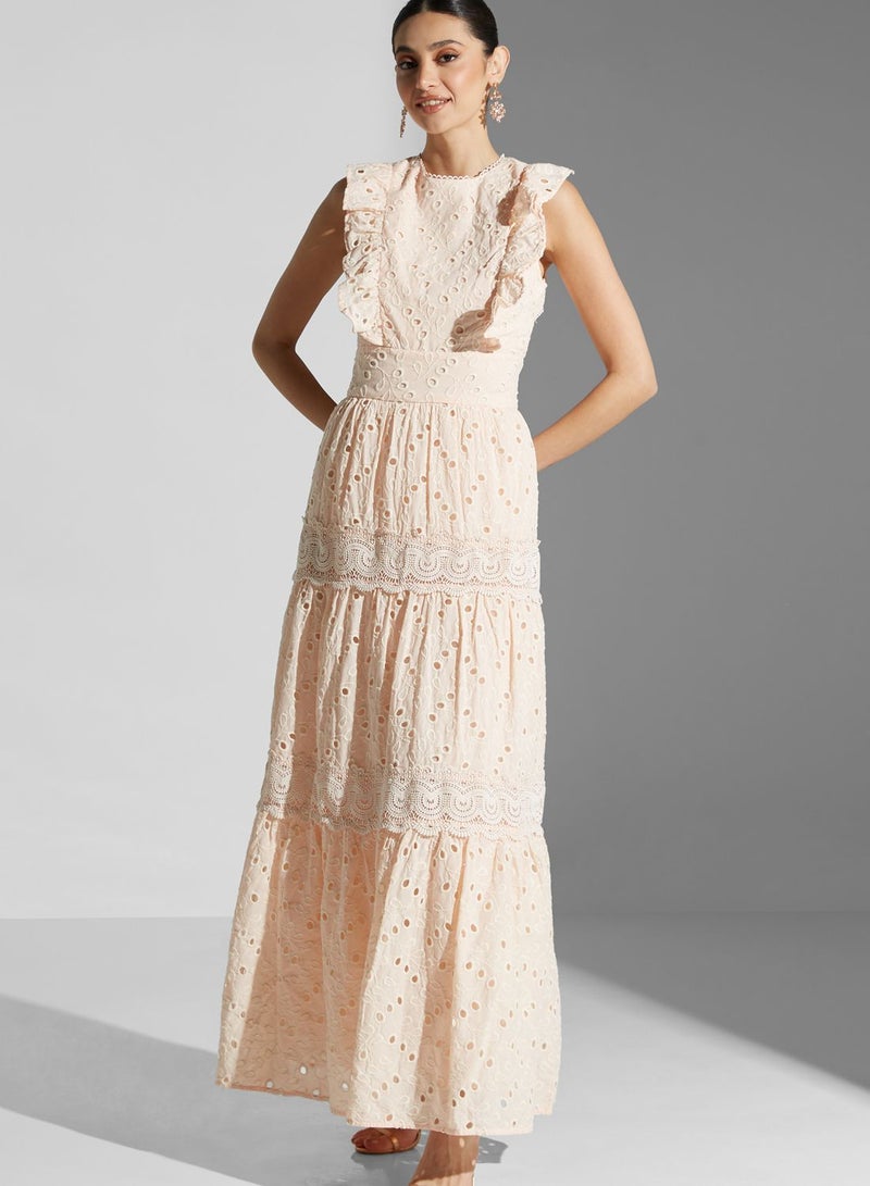 True Decadence Tiered Eyelet Maxi Dress - Image 1