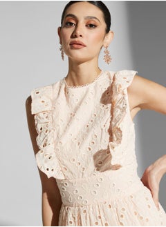 True Decadence Broderie Triple Tie Back Midi Dress  - Image 3