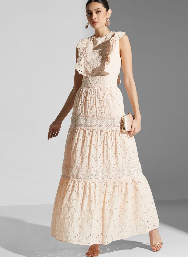 True Decadence Tiered Eyelet Maxi Dress - Image 4